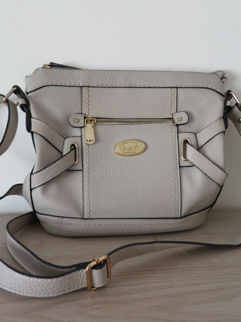 B.O.C. Born Concept Faux Leather Gray Crossbody Purse Handbag